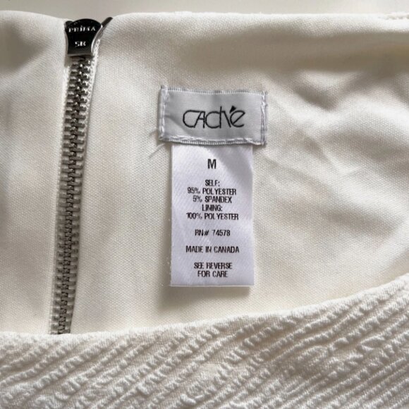 Cache Draped Bodycon Textured Midi Dress White Womens Medium - Picture 6 of 6